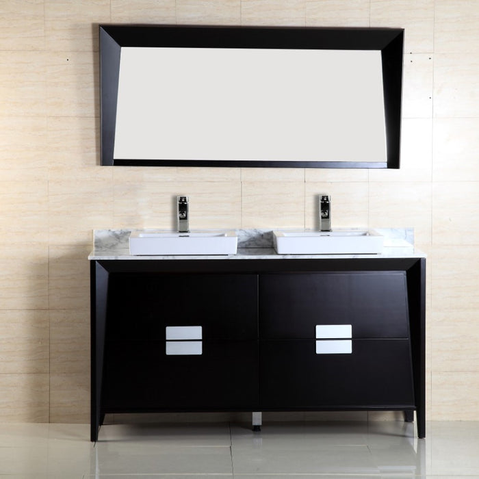Bellaterra Home 60" Dark Espresso Double Bathroom Vanity Set (500410-ES-WH-60D)