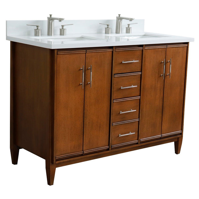 MCM 49" Walnut Double Bathroom Vanity Set (400901-49D-WA)
