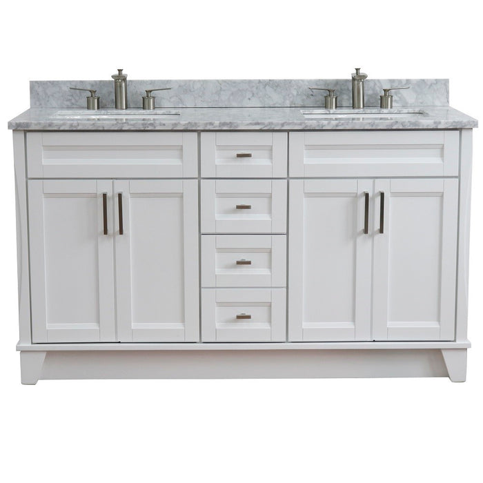Terni 61" White Double Bathroom Vanity Set (400700-61D-WH)