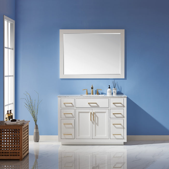 Ivy 48" White Single Bathroom Vanity Set (531048-WH-CA)
