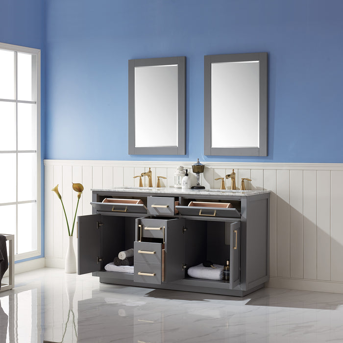 Ivy 60" Gray Double Bathroom Vanity Set (531060-GR-CA)