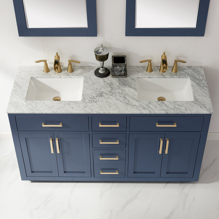Ivy 60" Royal Blue Double Bathroom Vanity Set (531060-RB-CA)