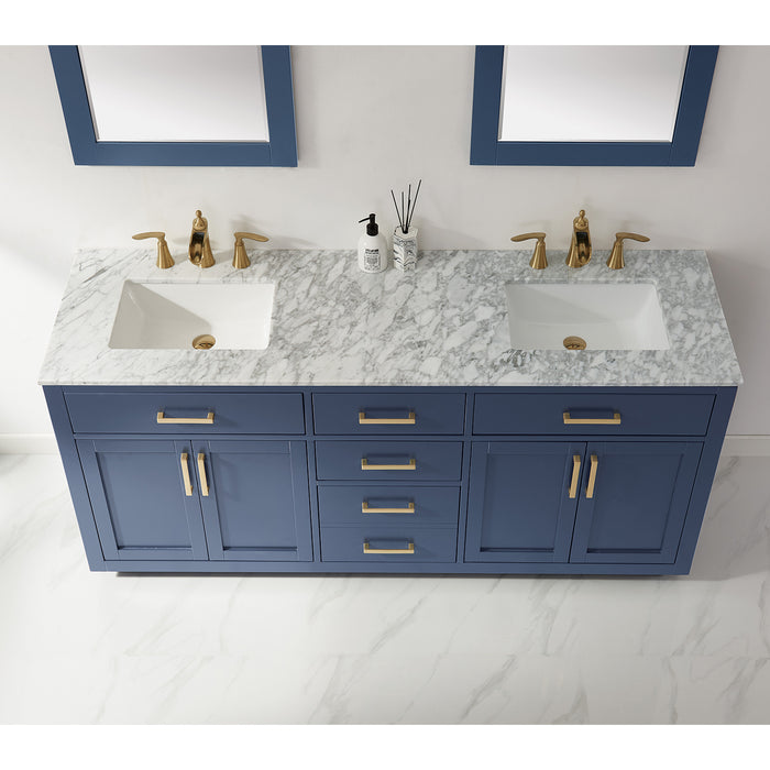 Ivy 72" Royal Blue Double Bathroom Vanity Set (531072-RB-CA)