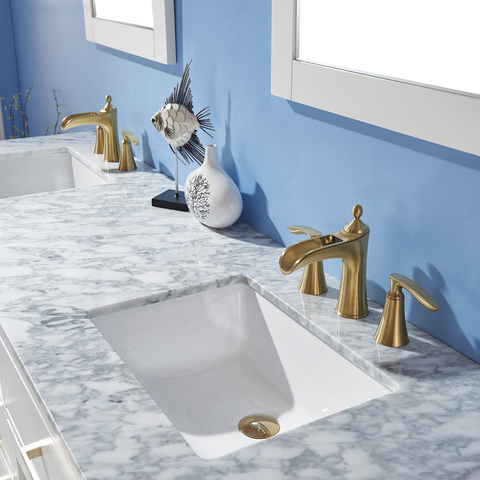 Ivy 72" White Double Bathroom Vanity Set (531072-WH-CA)