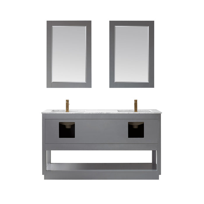 Remi 60" Gray Double Bathroom Vanity Set (532060-GR-CA)