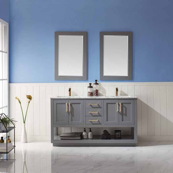 Remi 60" Gray Double Bathroom Vanity Set (532060-GR-CA)