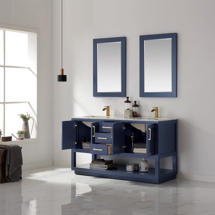 Remi 60" Royal Blue Double Bathroom Vanity Set (532060-RB-CA)