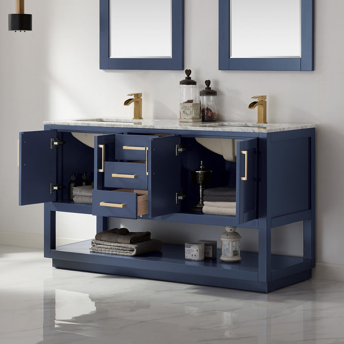 Remi 60" Royal Blue Double Bathroom Vanity Set (532060-RB-CA)