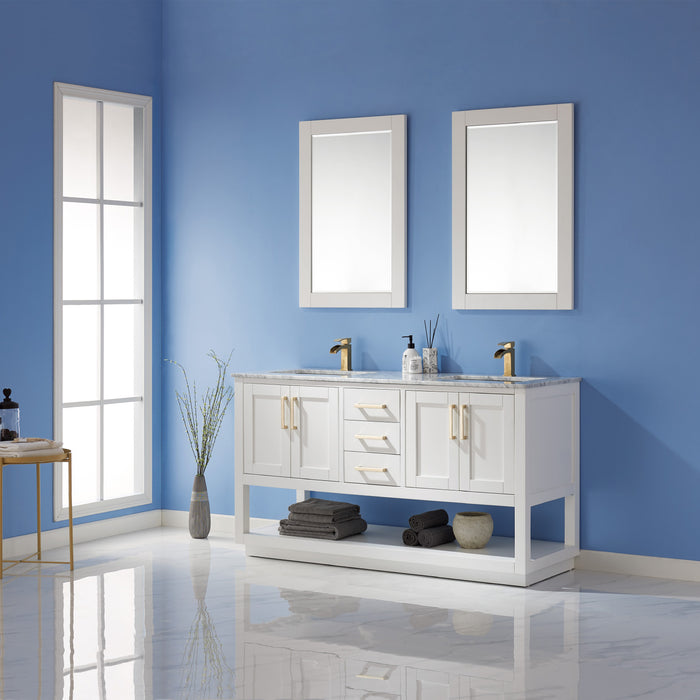 Remi 60" White Double Bathroom Vanity Set (532060-WH-CA)