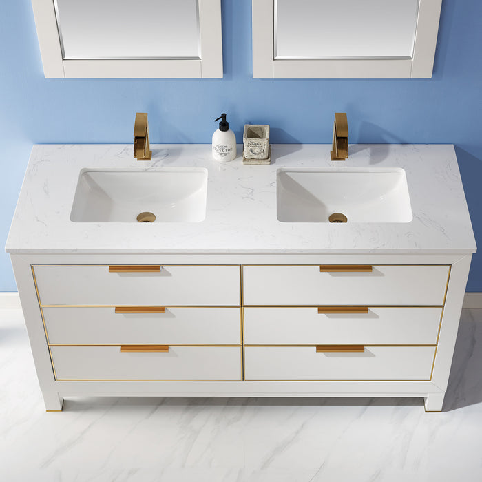Jackson 60" White Double Bathroom Vanity Set (533060-WH-AW)