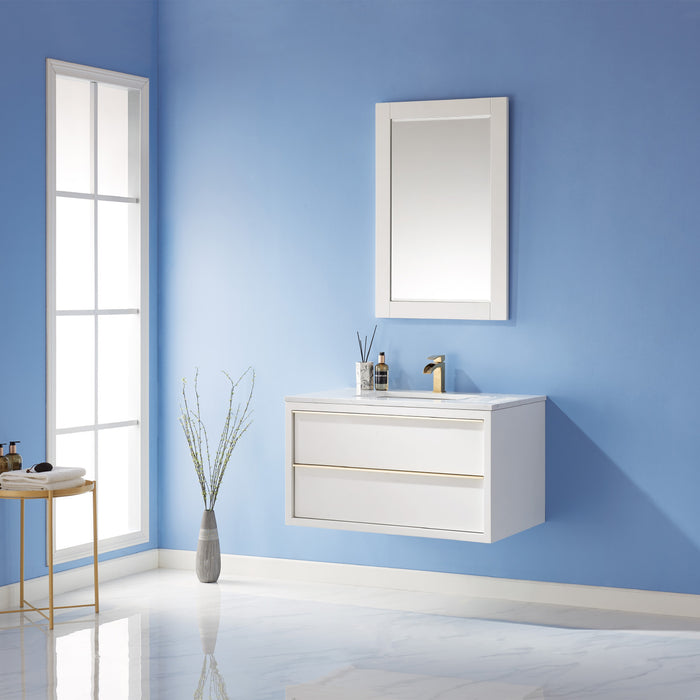 Morgan 36" White Single Bathroom Vanity Set (534036-WH-AW)
