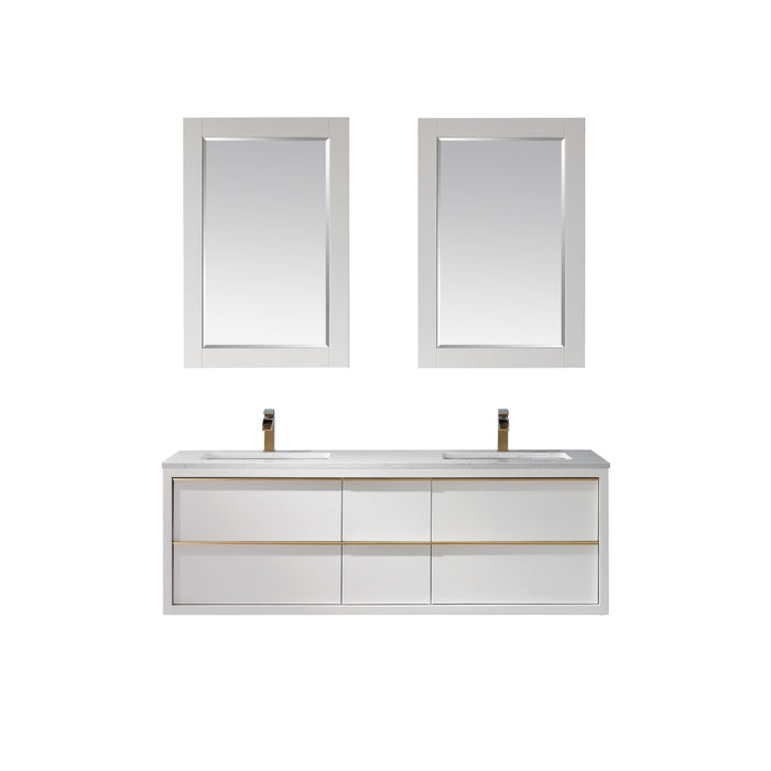 Morgan 60" White Double Bathroom Vanity Set (534060-WH-AW)