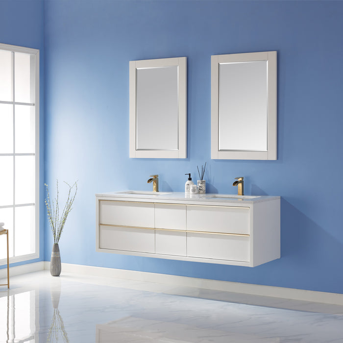 Morgan 60" White Double Bathroom Vanity Set (534060-WH-AW)