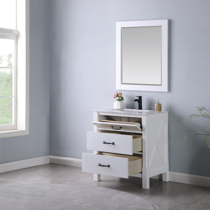 Maribella 30" White Single Bathroom Vanity Set (535030-WH-CA)