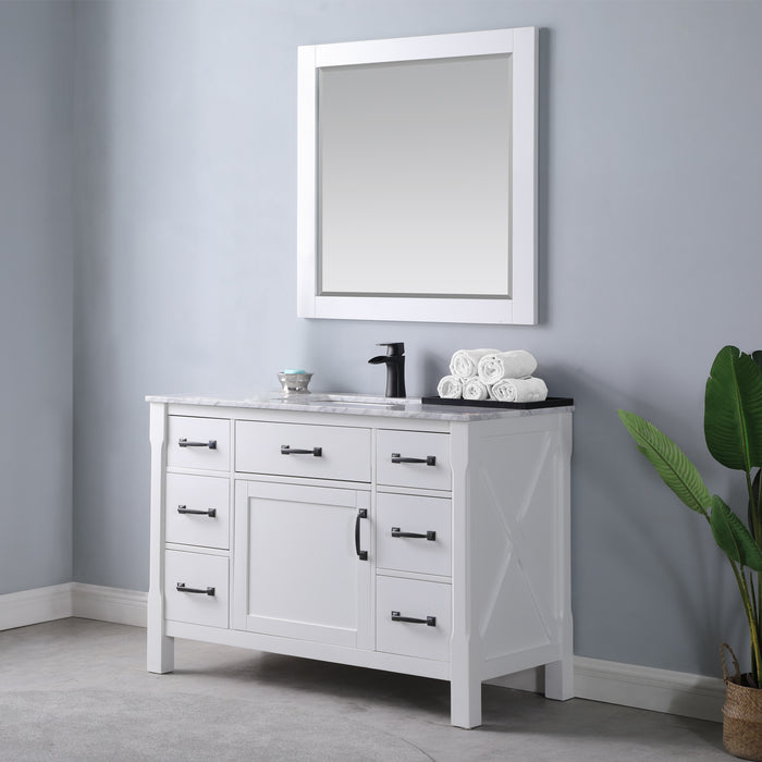 Maribella 48" White Single Bathroom Vanity Set (535048-WH-CA)