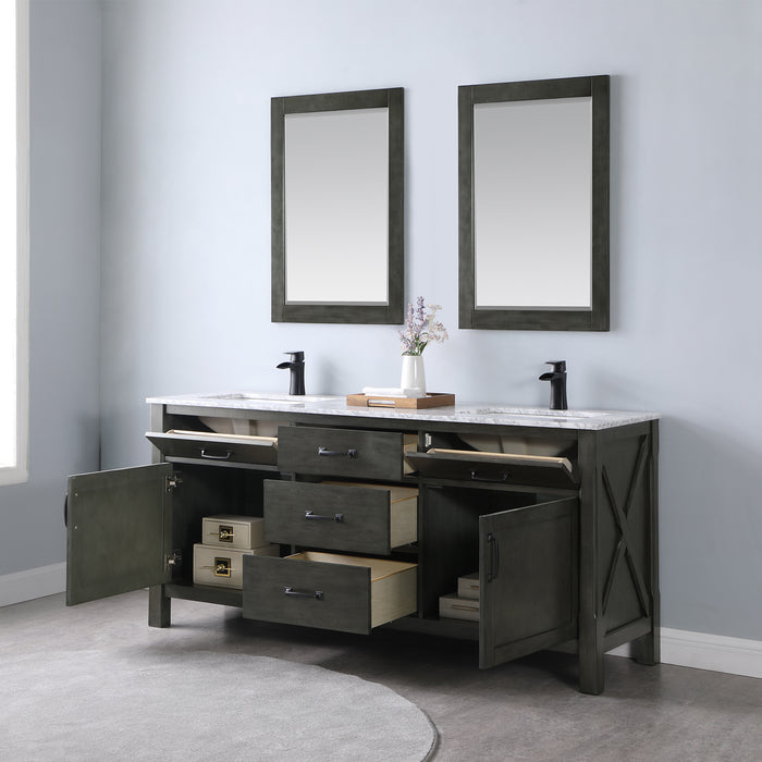 Maribella 72" Rust Black Double Bathroom Vanity Set (535072-RL-CA)
