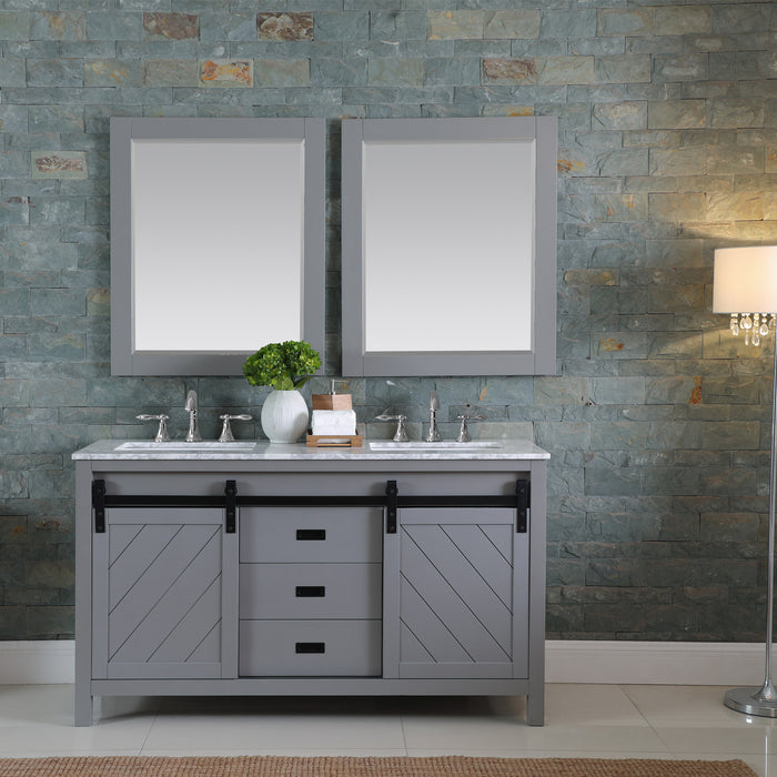 Kinsley 60" Gray Double Bathroom Vanity Set (536060-GR-CA)