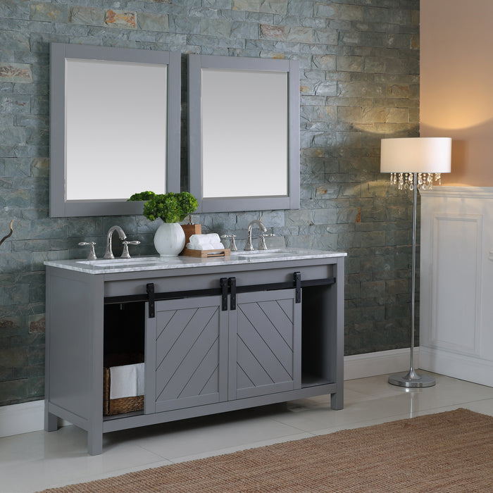 Kinsley 60" Gray Double Bathroom Vanity Set (536060-GR-CA)