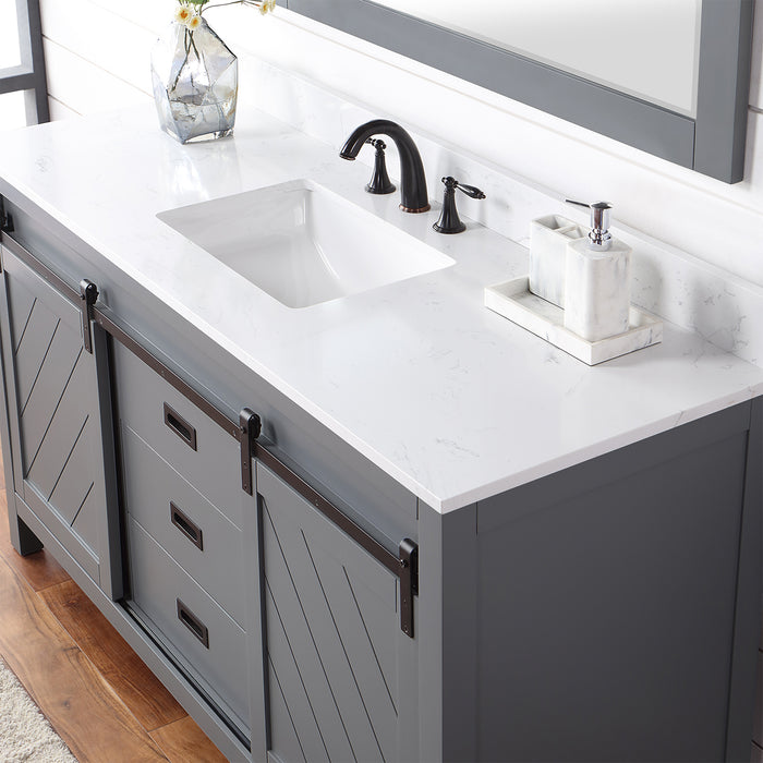 Kinsley 60" Gray Single Bathroom Vanity Set (536060S-GR-AW)