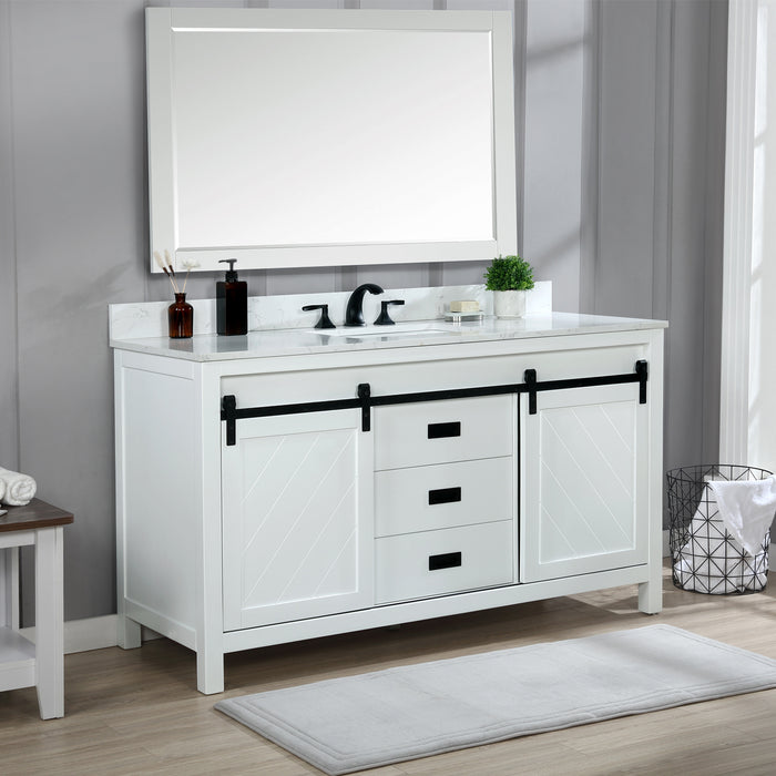 Kinsley 60" White Single Bathroom Vanity Set (536060S-WH-AW)