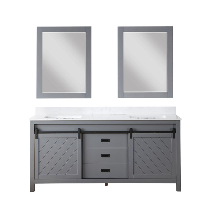 Kinsley 72" Gray Double Bathroom Vanity Set (536072-GR-AW)
