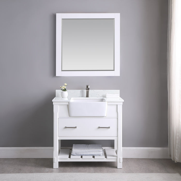 Georgia 36" White Single Bathroom Vanity Set (537036-WH-AW)
