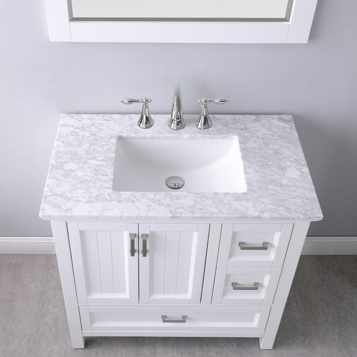 Isla 36" White Single Bathroom Vanity Set (538036-WH-CA)