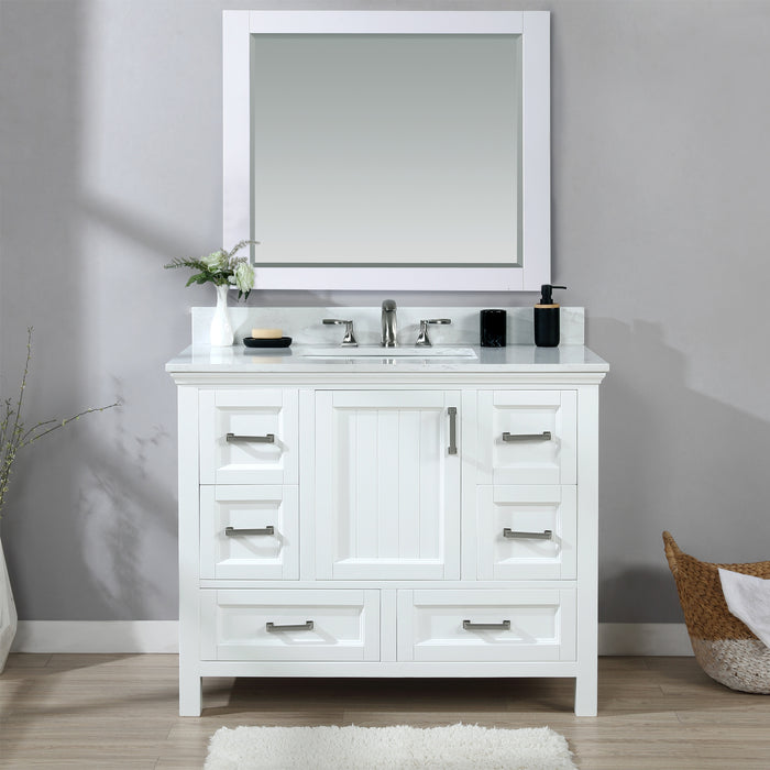 Isla 42" White Single Bathroom Vanity Set (538042-WH-AW)