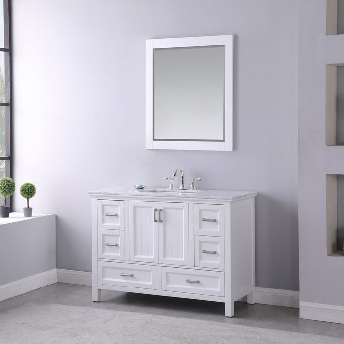 Isla 48" White Single Bathroom Vanity Set (538048-WH-CA)