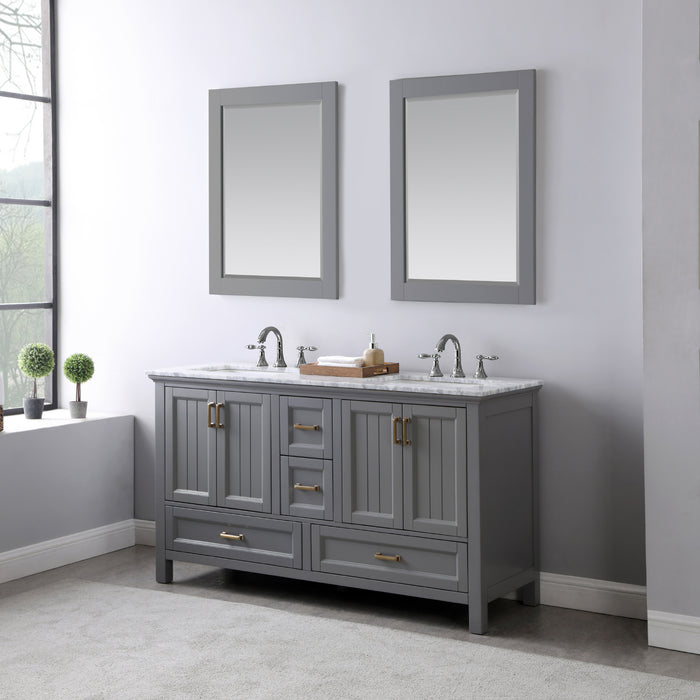 Isla 60" Gray Double Bathroom Vanity Set (538060-GR-CA)