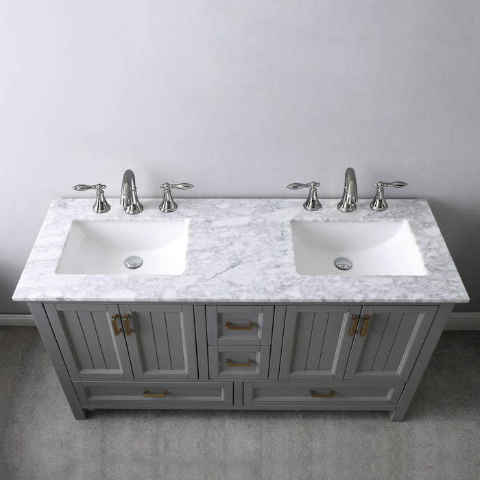 Isla 60" Gray Double Bathroom Vanity Set (538060-GR-CA)