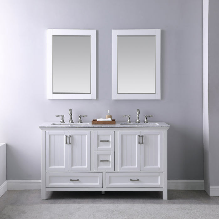 Isla 60" White Double Bathroom Vanity Set (538060-WH-CA)