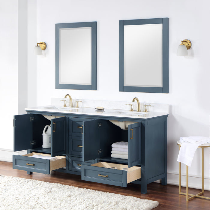 Isla 72" Classic Blue Double Bathroom Vanity Set (538072-CB-AW)