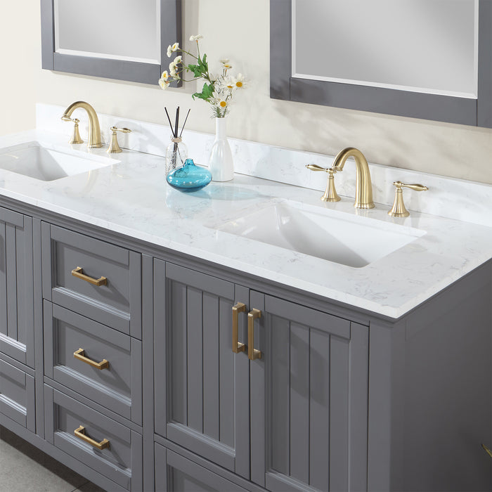 Isla 72" Gray Double Bathroom Vanity Set (538072-GR-AW)