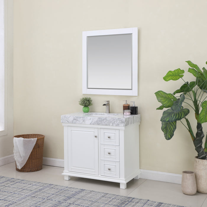 Jardin 36" White Single Bathroom Vanity Set (539036-WH-CA)