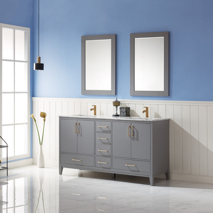 Sutton 60" Gray Double Bathroom Vanity Set (541060-GR-CA)