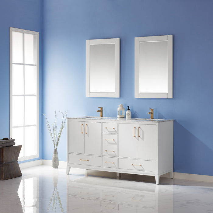 Sutton 60" White Double Bathroom Vanity Set (541060-WH-CA)