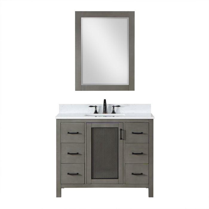 Hadiya 42" Gray Pine Single Bathroom Vanity Set (542042-GP-AW)