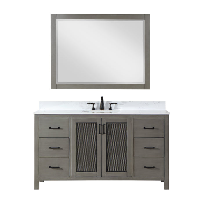Hadiya 60" Gray Pine Single Bathroom Vanity Set (542060S-GP-AW)