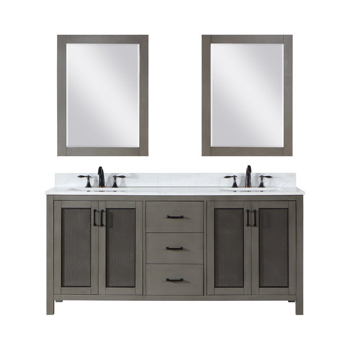 Hadiya 72" Gray Pine Double Bathroom Vanity Set (542072-GP-AW)
