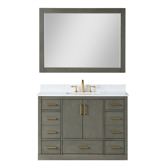 Monna 48" Gray Pine Single Bathroom Vanity Set (544048-GP-AW)