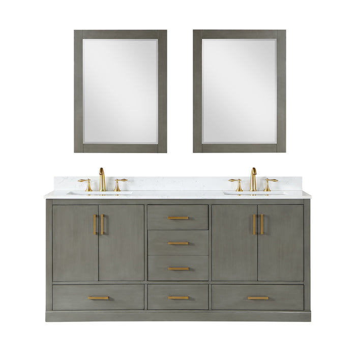 Monna 72" Gray Pine Double Bathroom Vanity Set (544072-GP-AW)