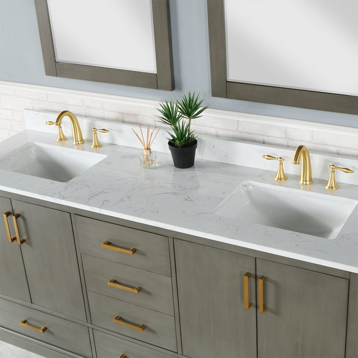 Monna 72" Gray Pine Double Bathroom Vanity Set (544072-GP-AW)