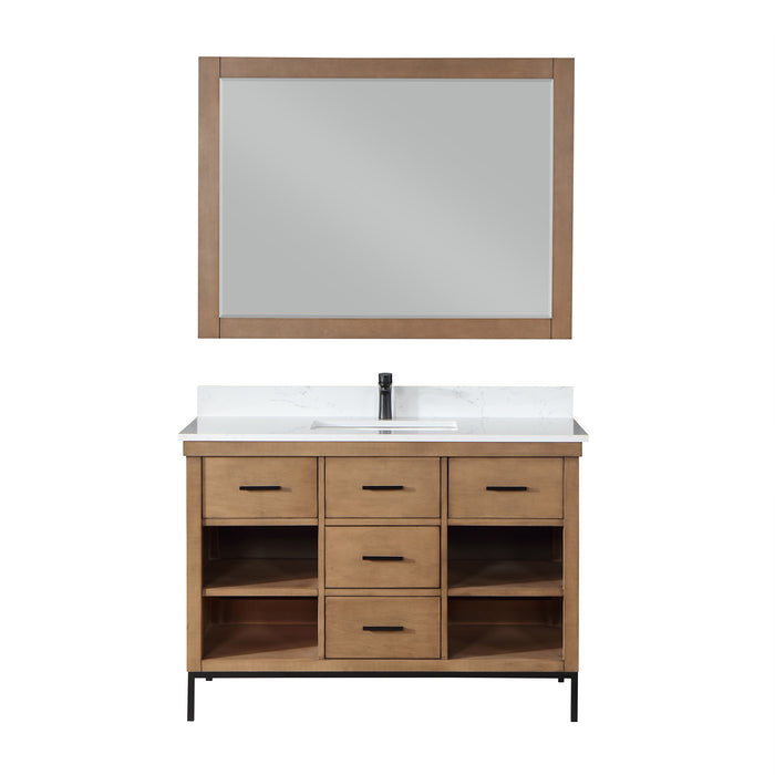 Kesia 48" Brown Pine Single Bathroom Vanity Set (545048-BR-AW)