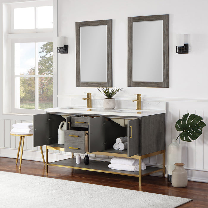 Wildy 60" Classical Grey Double Bathroom Vanity Set (546060-CR-GW)