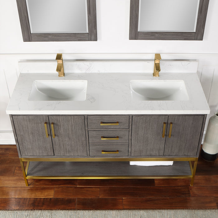 Wildy 60" Classical Grey Double Bathroom Vanity Set (546060-CR-GW)