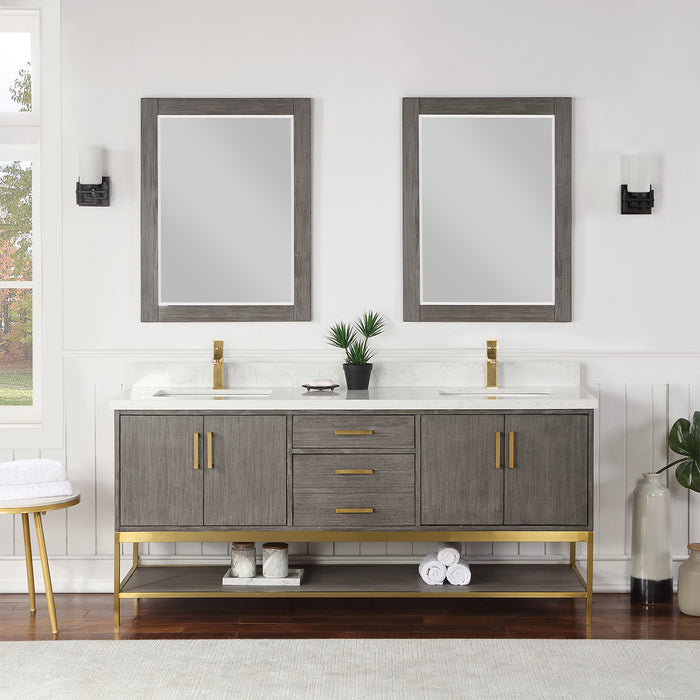 Wildy 72" Classical Grey Double Bathroom Vanity Set (546072-CR-GW)