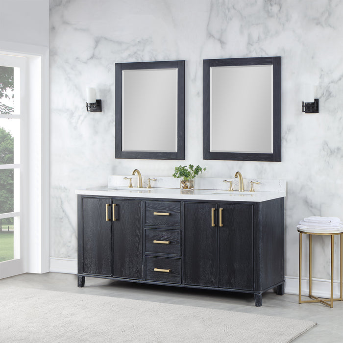 Weiser 72" Black Oak Double Bathroom Vanity Set (549072-BO-AW)