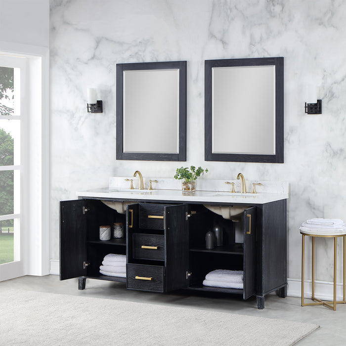 Weiser 72" Black Oak Double Bathroom Vanity Set (549072-BO-AW)