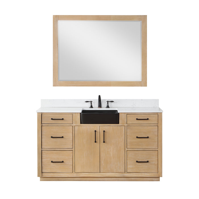Novago 60" Weathered Pine Single Bathroom Vanity Set (550060S-WP-AW)